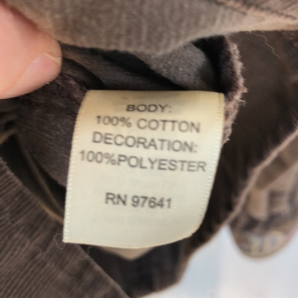 J. Jill Chocolate Brown Corduroy Embroidered Floral Button Down Shirt Womens S - Picture 10 of 12